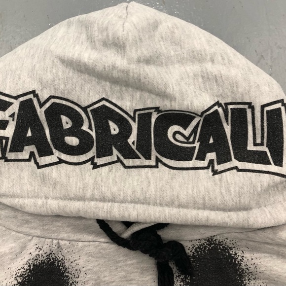 Fabricali Smiley Graphic Rare Hoodie.”Business Is Good” Grey. Used. Good.As Is. - Picture 4 of 5